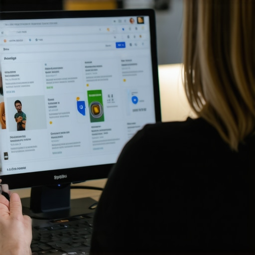 Expert Analyzing GMB Insights for Local SEO Business owner reviewing local search rankings and GMB analytics on a computer.