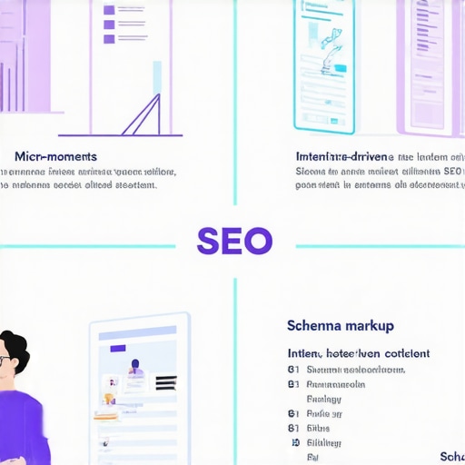 Local SEO Advanced Tactics Diagram Diagram showing how micro-moments, content, and schema markup enhance local SEO