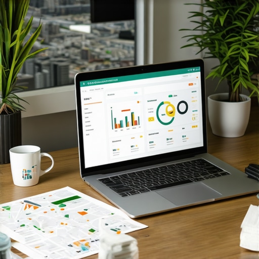 Laptop screen showing local SEO analytics and city map