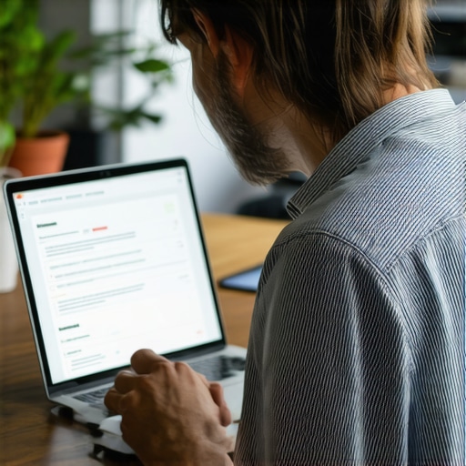 Optimizing Local Schema Markup for Search Visibility Business owner applying schema markup on a laptop for local SEO