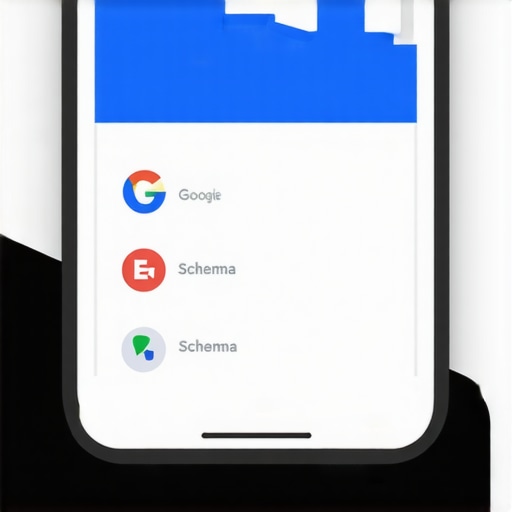 Schema markup code snippets shown on screen with local business details