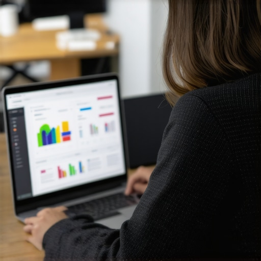 Advanced Local SEO Strategies 2024 Business owner analyzing local SEO and schema markup data with analytics tools in an office environment