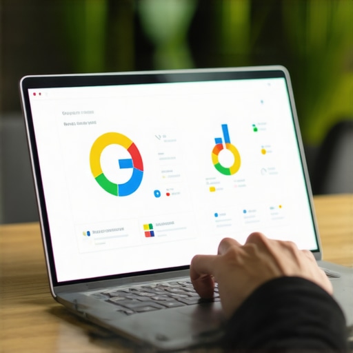 Business owner reviewing local SEO metrics on a laptop