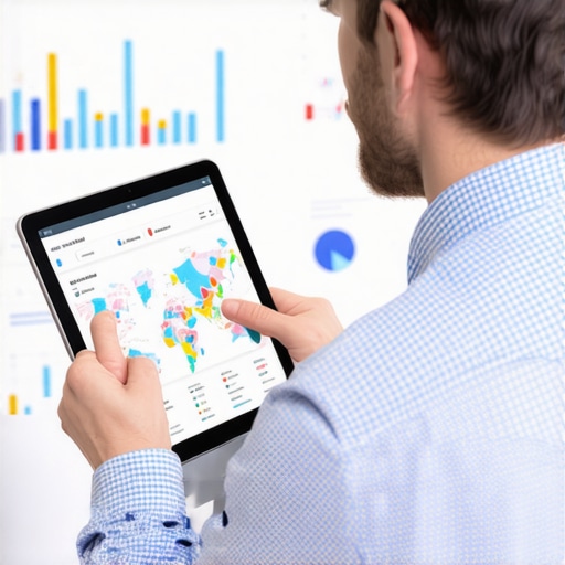 Analyzing Local SEO Data for Strategic Growth Business owner reviewing local SEO analytics on a tablet
