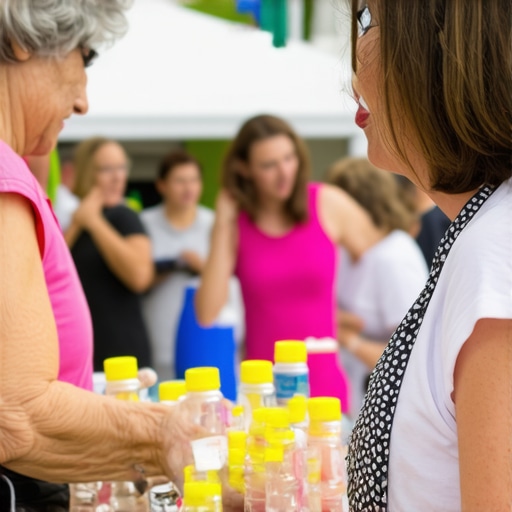 Business owner interacting with local community at event