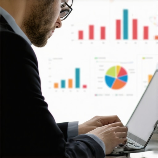 Local SEO Expert Analyzing Data SEO consultant analyzing local search analytics with charts and a laptop