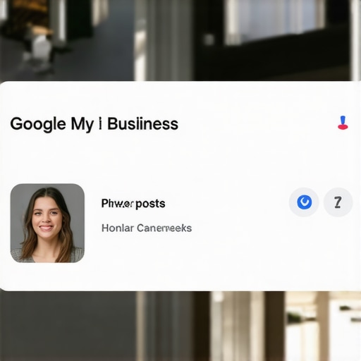 Business owner managing Google My Business profile with updates