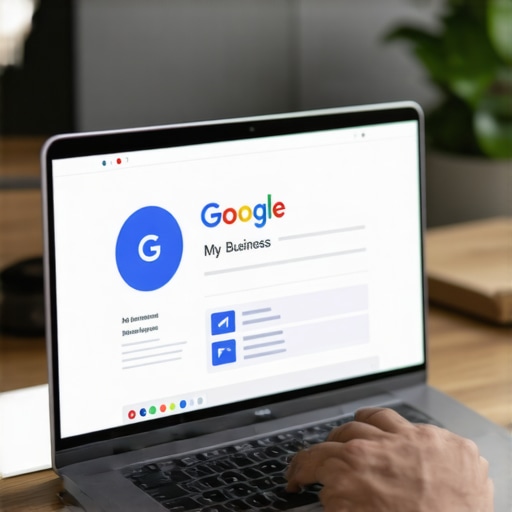 Business owner working on schema markup for local SEO