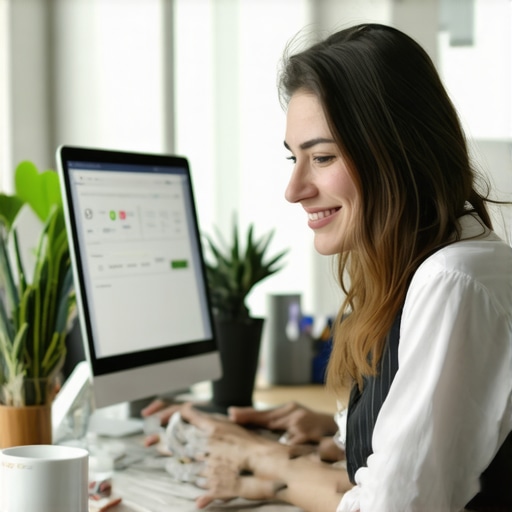 Business owner multitasking with digital marketing tools