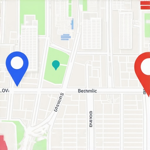 Digital city map with local search icons