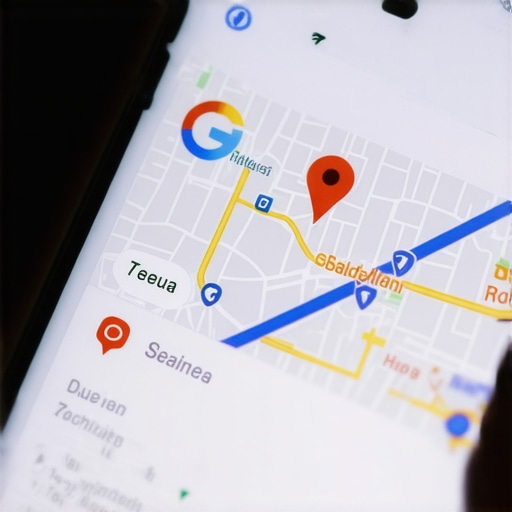 Smartphone screen showing local search results and map.
