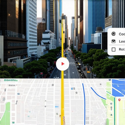Conceptual image of AR overlays on city streets showing local business info and reviews